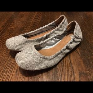 TOMS Silver Ballet Flats size 7